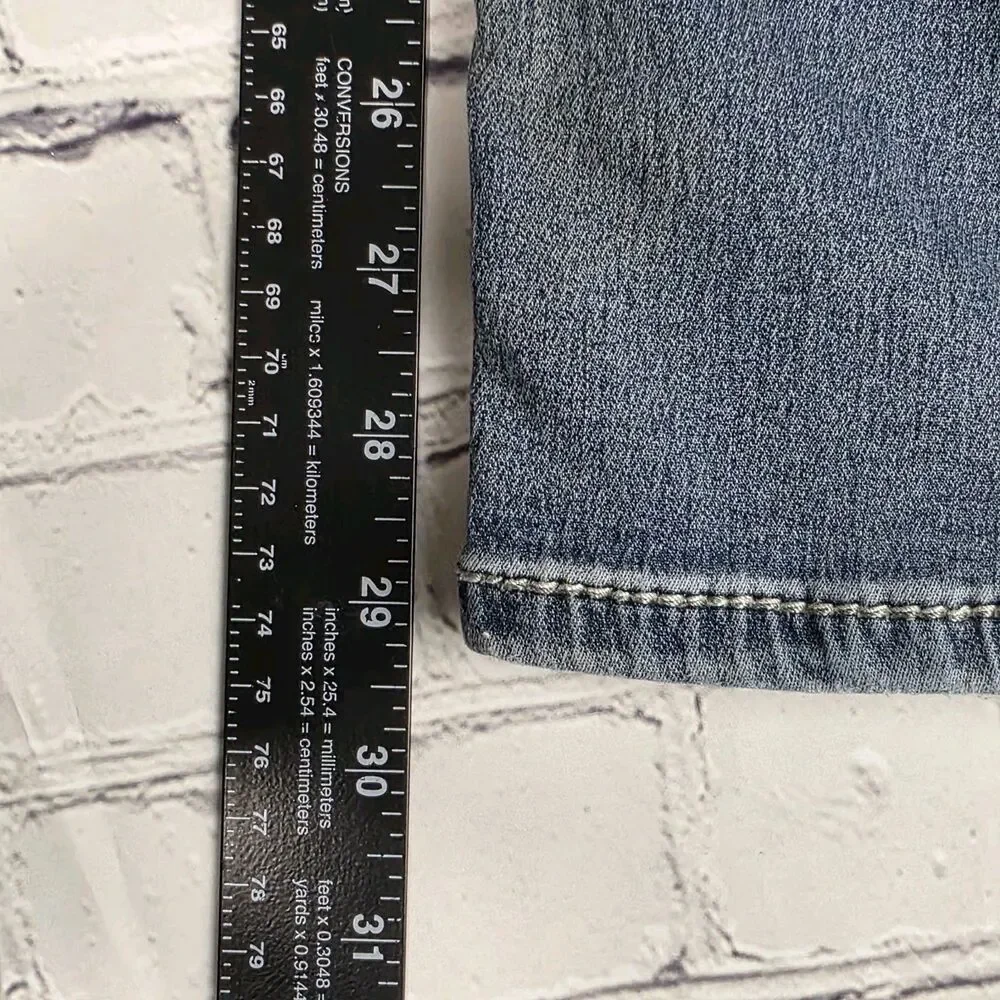 BKE Men's 40x32 Straight Leg Blue Denim Distressed Stretch Jeans